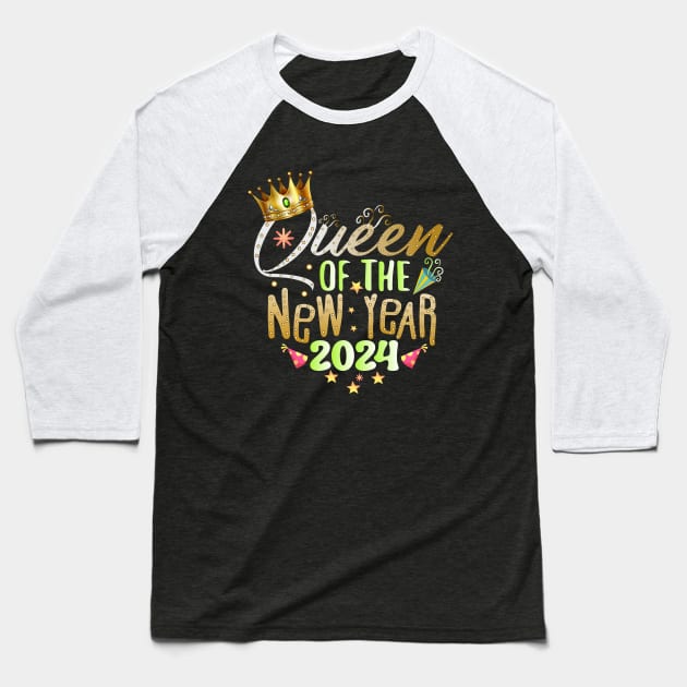 Queen Of the New Year 2024 Baseball T-Shirt by Danemilin